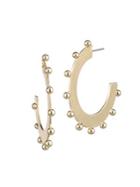 Trina By Trina Turk Vintage Moment Goldtone Studded J-hoop Earrings