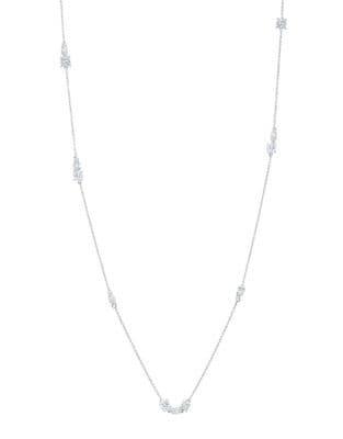 Crislu Celebration Pave Sterling Silver Multi-shape Necklace