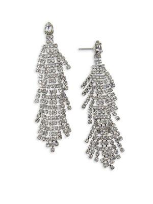 Cristabelle Rhinestone Linear Fringe Earrings