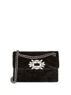 Kurt Geiger London Mayfair Rhinestone Quilted Velvet Crossbody Bag