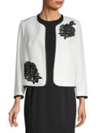 Nipon Boutique Embroidered Open-front Cardigan