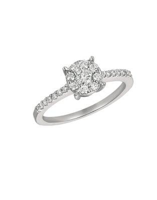 Morris & David 0.5 Tcw Diamond And 14k White Gold Ring