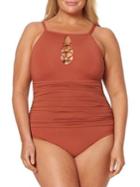 Bleu By Rod Beattie Plus Gathered One-piece Swimsuit