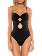 Becca By Rebecca Virtue One-piece Tie-front Cutout Swimsuit