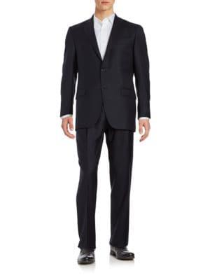 Hart Schaffner Marx 2-button Navy Wool Suit