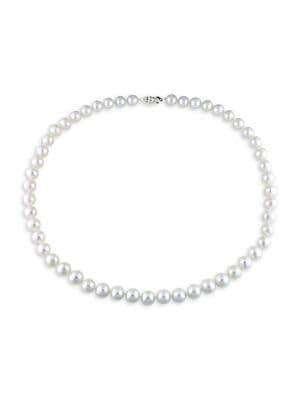 Sonatina Stainless Steel & White Round Cultured Freshwater Pearl Necklace