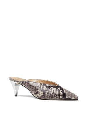 Michael Michael Kors Cambria Snakeskin Leather Mules