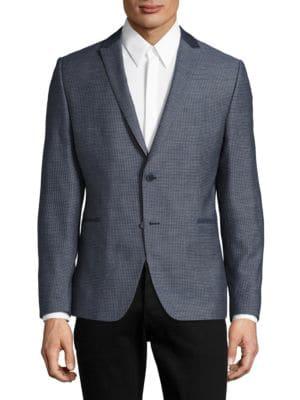 Strellson Pin Check Wool-blend Blazer