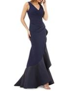 Carmen Marc Valvo Infusion Pleated Fit-and-flare Evening Gown