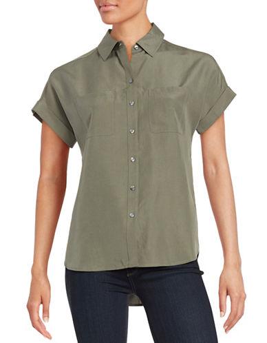 Lord & Taylor Two Pocket Button-down Blouse