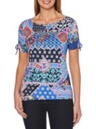Rafaella Petite Patchwork Printed Tie T-shirt