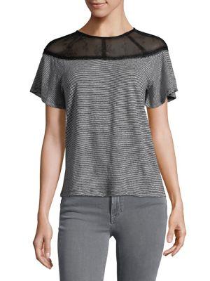 Highline Collective Lace Yoke Ruffle-sleeve Tee