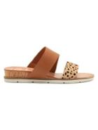 Dolce Vita Vala Leather And Calf Hair Wedge Slides