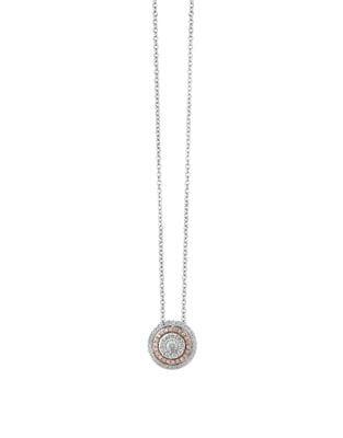 Effy Diamond, 14k White & Rose Gold Pendant Necklace