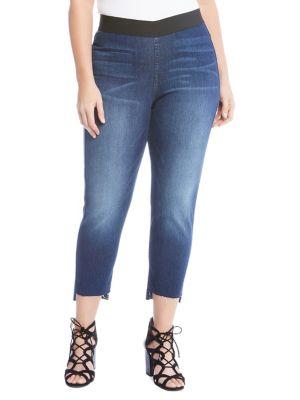 Karen Kane Plus Step Hem Denim Jeggings