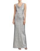 Lauren Ralph Lauren Metallic Sleeveless Floor-length Gown