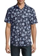 Michael Kors Slim-fit Floral Silhouette Short-sleeve Shirt