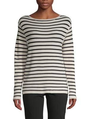 Imnyc Isaac Mizrahi Striped Ribbed Sweater