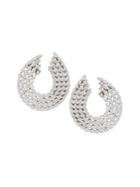 Lord & Taylor Sterling Silver And Cubic Zirconia Swirl Earrings