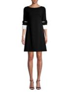 Ivanka Trump Ruffle-sleeve Colorblock Shift Dress