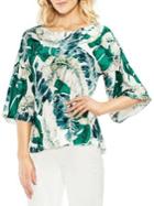 Vince Camuto Tropic Heat Dropped-shoulder Ruffle Printed Top