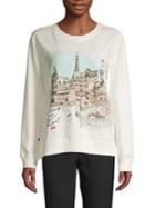 Karl Lagerfeld Paris Graphic Cotton Blend Pullover Sweatshirt