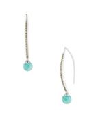 Judith Jack Turquoise And Marcasite Sterling Silver Threader Earrings