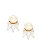 Trina Turk Teardrop Crystal Goldtone Dome Button Earrings