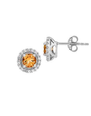 Lord & Taylor Citrine White Topaz & Sterling Silver Earrings