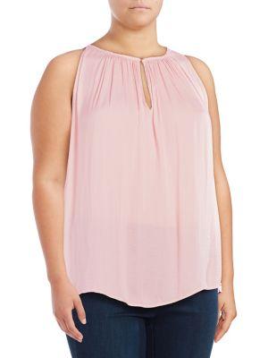 Vince Camuto Plus Rumple Keyhole Top