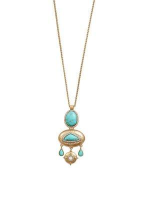 Lucky Brand Goldtone Turquoise Statement Necklace