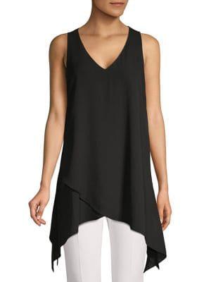 Joan Vass Asymmetrical V-neck Top