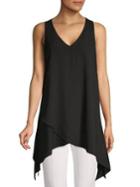 Joan Vass Asymmetrical V-neck Top