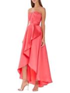 Ml Monique Lhuillier Strapless Ruffled High-low Gown