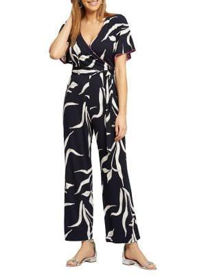 Nic+zoe Iris Printed Tie Jumpsuit