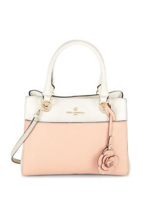 Karl Lagerfeld Paris Floral Charm Colorblock Leather Satchel