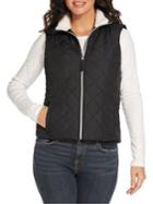 Weatherproof Faux Shearling-lined Quilted Puffer Vest
