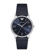 Emporio Armani Kappa Stainless Steel Leather-strap Watch