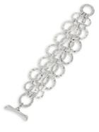Robert Lee Morris Soho Blues Explosions Hammered Circle Link Multi Row Toggle Bracelet