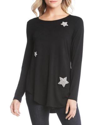 Karen Kane Star Embellished French Terry Tee