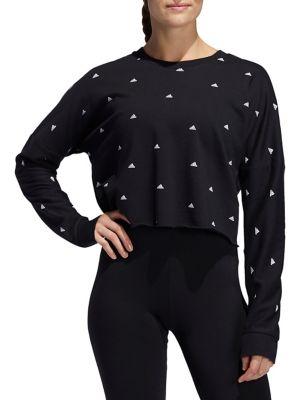 Adidas Logo French Terry Cropped Sweatshirt