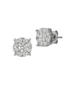 Morris & David 1 Tcw Diamond And 14k White Gold Stud Earrings