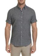 Robert Graham Liam Houndstooth Short-sleeve Button-down Shirt