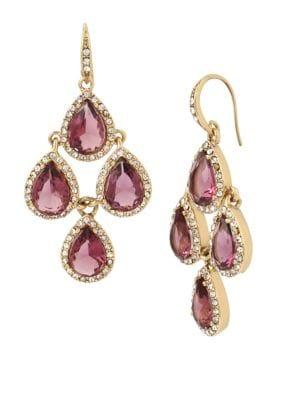 Miriam Haskell Basic Ears Crystal And Amethyst Chandelier Earrings