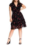 City Chic Plus I Love You Floral Fit-&-flare Dress