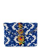 Steven By Steve Madden Embroidered Beaded Clutch