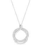 Lord & Taylor Sterling Silver & Crystal Twisted Circle Pendant Necklace