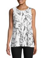 Lord & Taylor Petite Sleeveless Floral Overlay Blouse