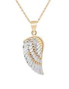 Lord & Taylor 14k Yellow-gold Angel Wing Pendant Necklace