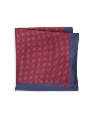 Hugo Silk Houndstooth Pocket Square